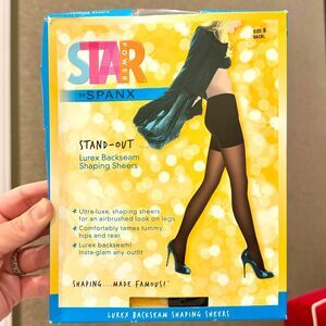 NIB* SPANX Star Power Stand-Out Backseam Shaping Sheers in Black - Size B